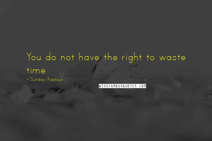 Sunday Adelaja Quotes: You do not have the right to waste time