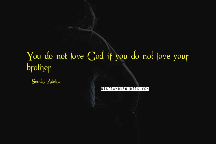 Sunday Adelaja Quotes: You do not love God if you do not love your brother