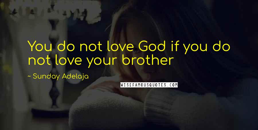 Sunday Adelaja Quotes: You do not love God if you do not love your brother