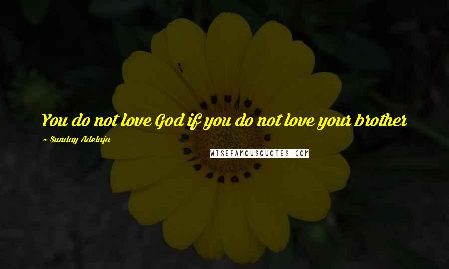 Sunday Adelaja Quotes: You do not love God if you do not love your brother