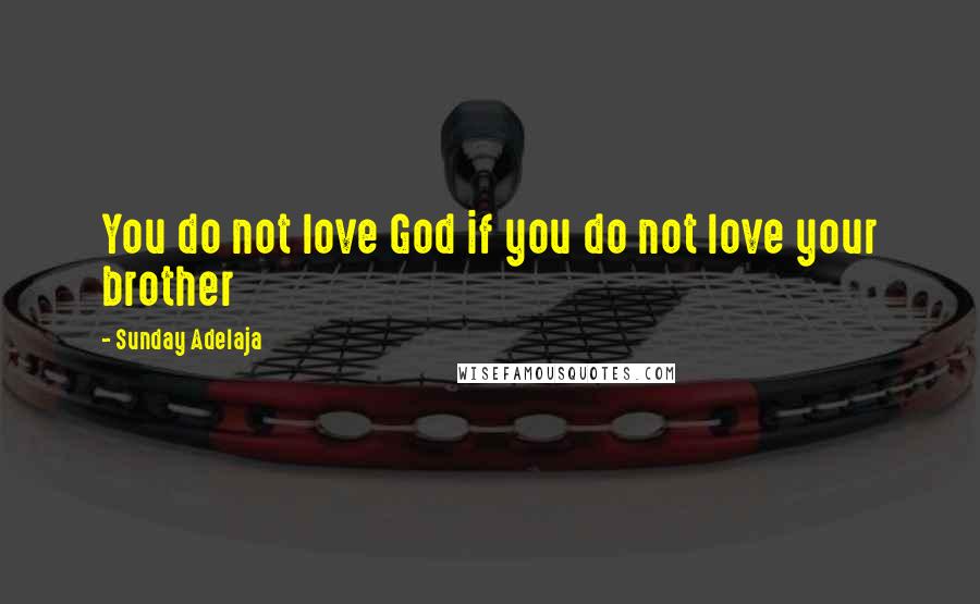 Sunday Adelaja Quotes: You do not love God if you do not love your brother