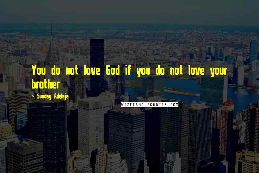 Sunday Adelaja Quotes: You do not love God if you do not love your brother