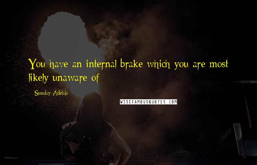 Sunday Adelaja Quotes: You have an internal brake which you are most likely unaware of