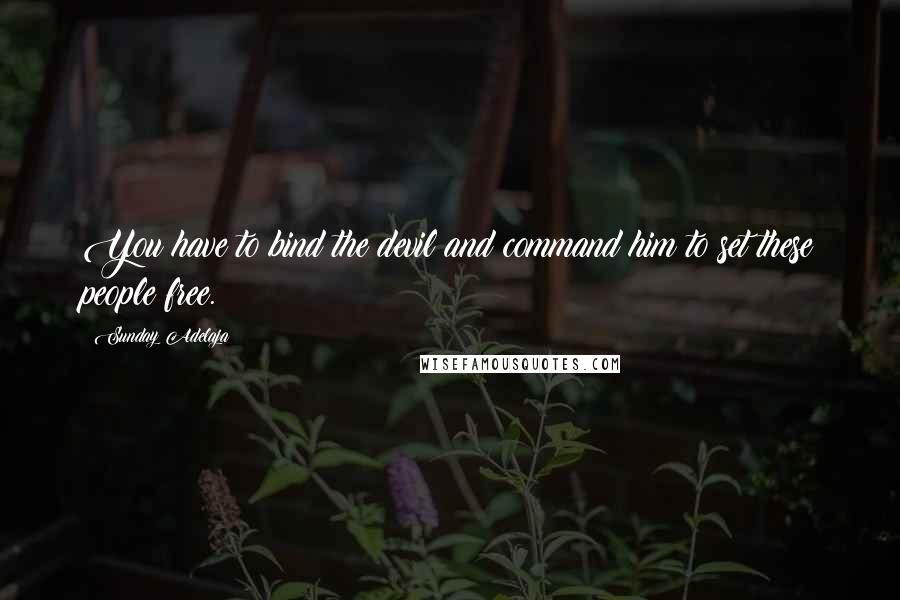 Sunday Adelaja Quotes: You have to bind the devil and command him to set these people free.