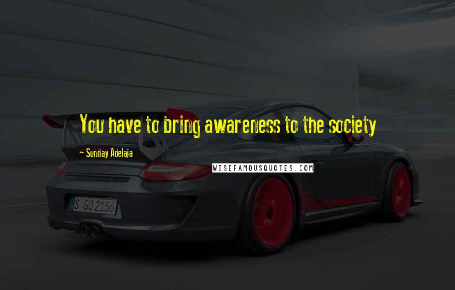 Sunday Adelaja Quotes: You have to bring awareness to the society