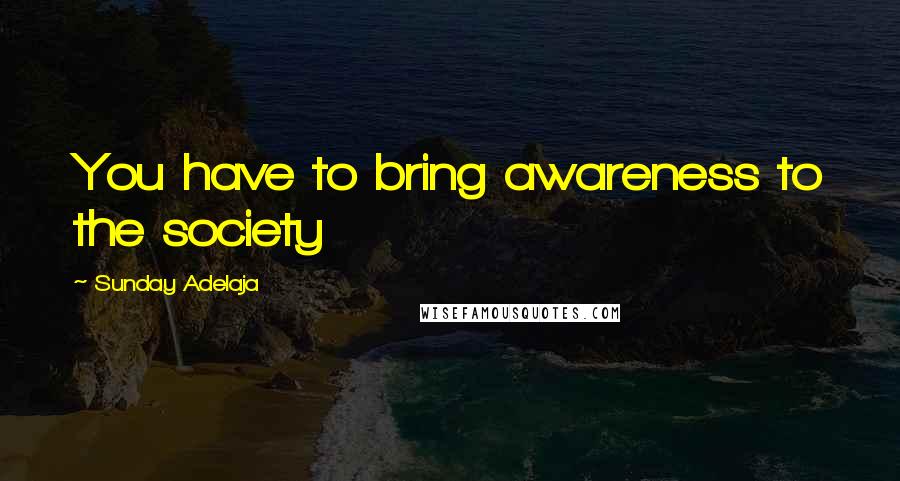 Sunday Adelaja Quotes: You have to bring awareness to the society