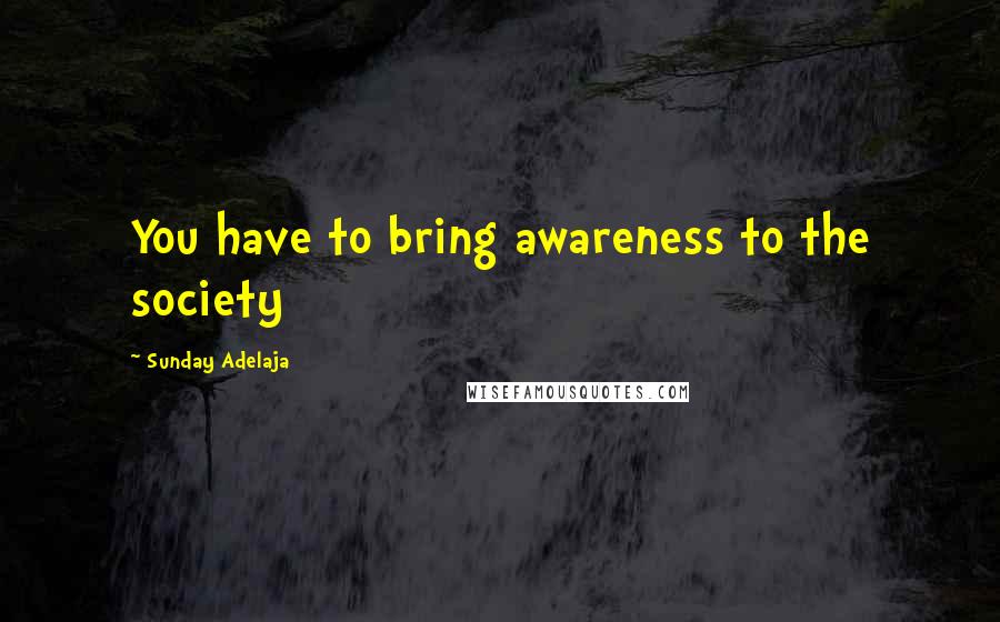 Sunday Adelaja Quotes: You have to bring awareness to the society