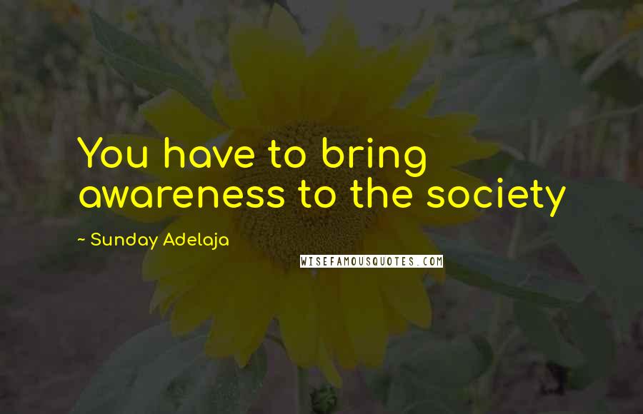 Sunday Adelaja Quotes: You have to bring awareness to the society
