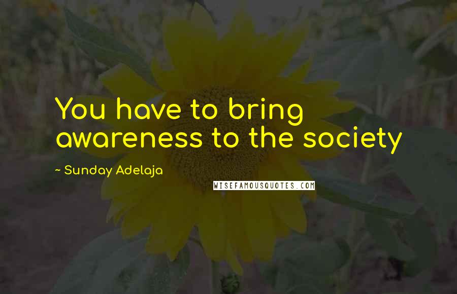 Sunday Adelaja Quotes: You have to bring awareness to the society