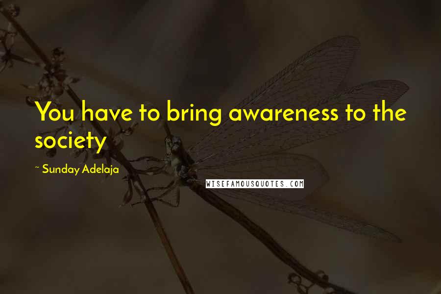 Sunday Adelaja Quotes: You have to bring awareness to the society