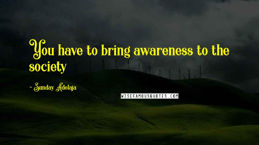 Sunday Adelaja Quotes: You have to bring awareness to the society