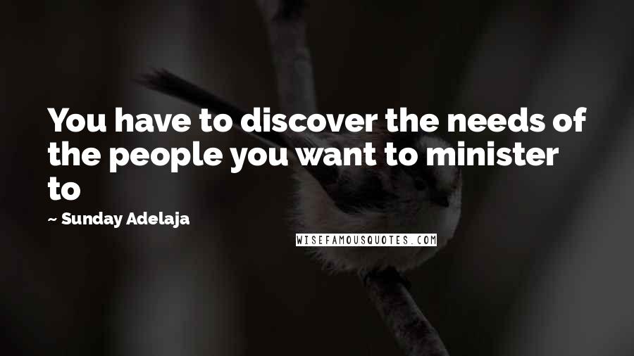 Sunday Adelaja Quotes: You have to discover the needs of the people you want to minister to
