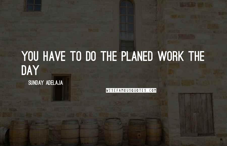 Sunday Adelaja Quotes: You have to do the planed work the day