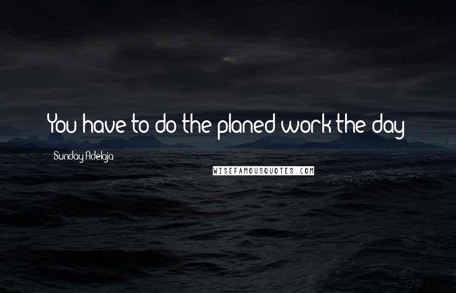 Sunday Adelaja Quotes: You have to do the planed work the day