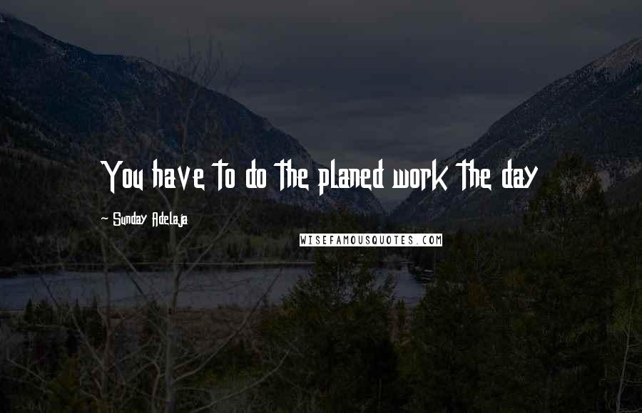 Sunday Adelaja Quotes: You have to do the planed work the day