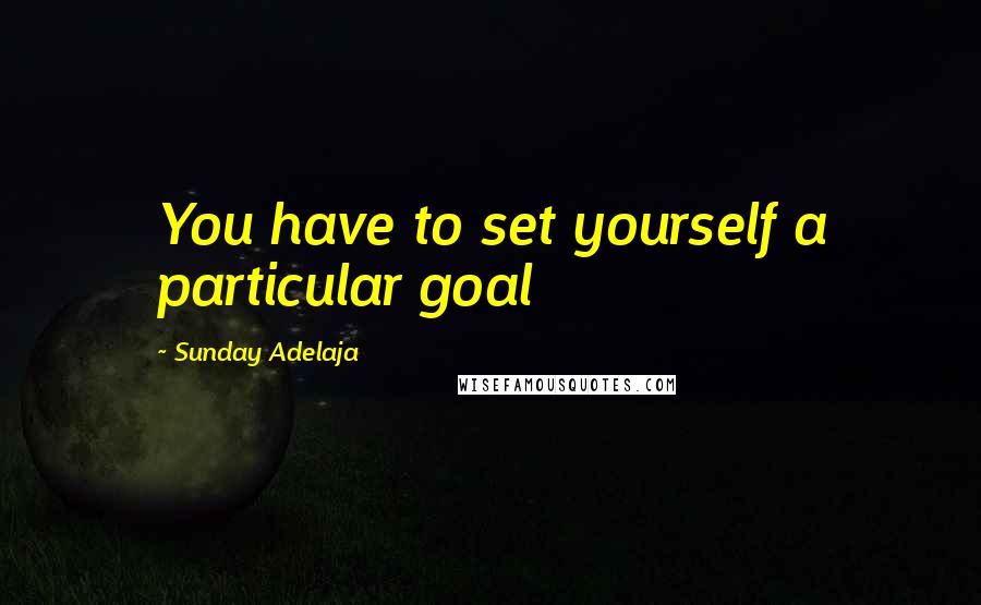 Sunday Adelaja Quotes: You have to set yourself a particular goal