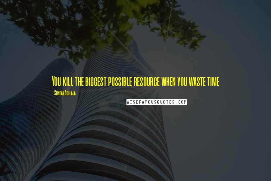 Sunday Adelaja Quotes: You kill the biggest possible resource when you waste time