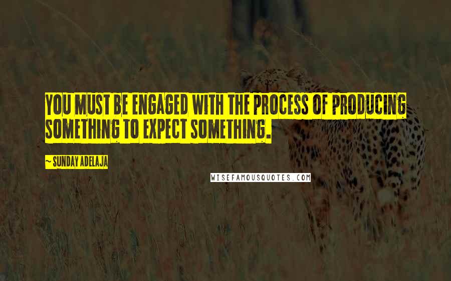 Sunday Adelaja Quotes: You must be engaged with the process of producing something to expect something.