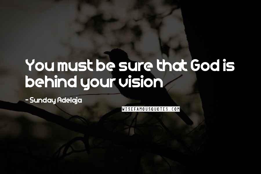 Sunday Adelaja Quotes: You must be sure that God is behind your vision