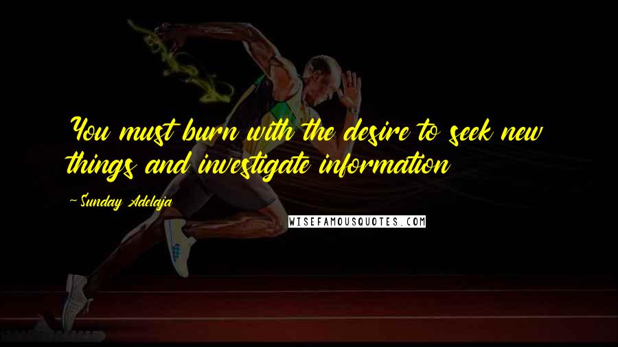 Sunday Adelaja Quotes: You must burn with the desire to seek new things and investigate information