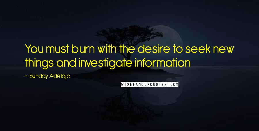 Sunday Adelaja Quotes: You must burn with the desire to seek new things and investigate information