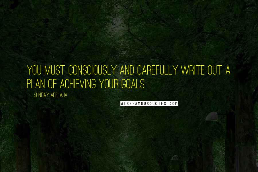 Sunday Adelaja Quotes: You must consciously and carefully write out a plan of achieving your goals