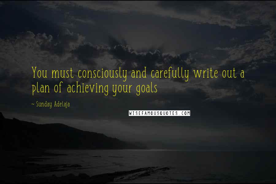 Sunday Adelaja Quotes: You must consciously and carefully write out a plan of achieving your goals