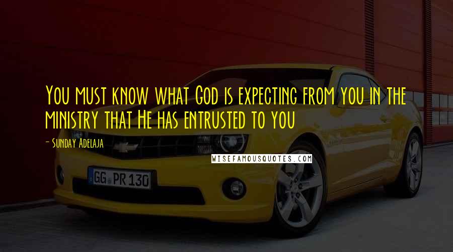 Sunday Adelaja Quotes: You must know what God is expecting from you in the ministry that He has entrusted to you