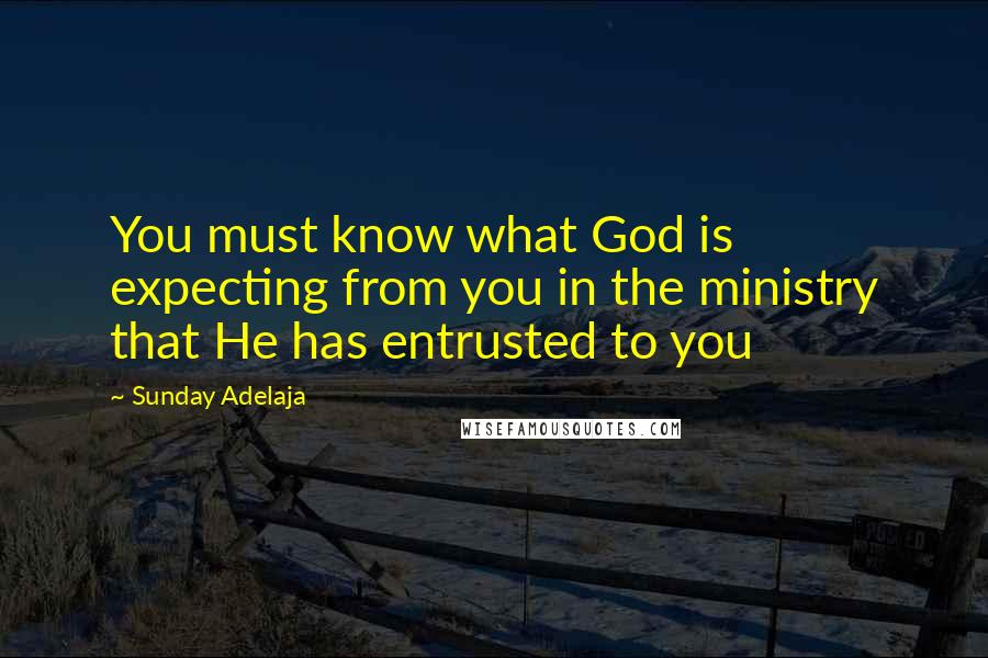 Sunday Adelaja Quotes: You must know what God is expecting from you in the ministry that He has entrusted to you