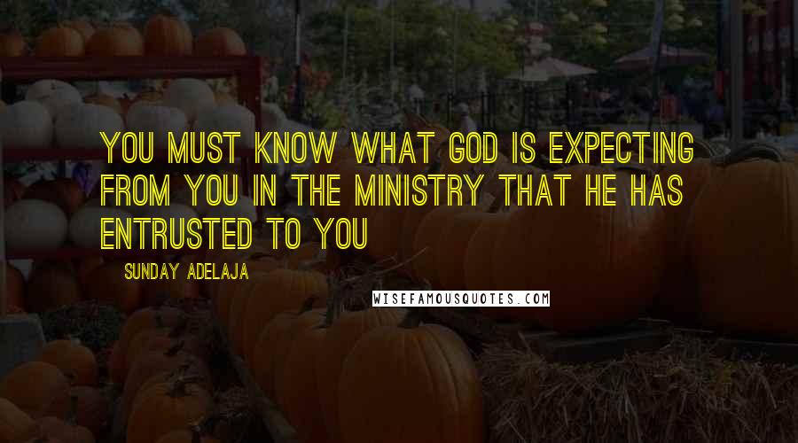 Sunday Adelaja Quotes: You must know what God is expecting from you in the ministry that He has entrusted to you