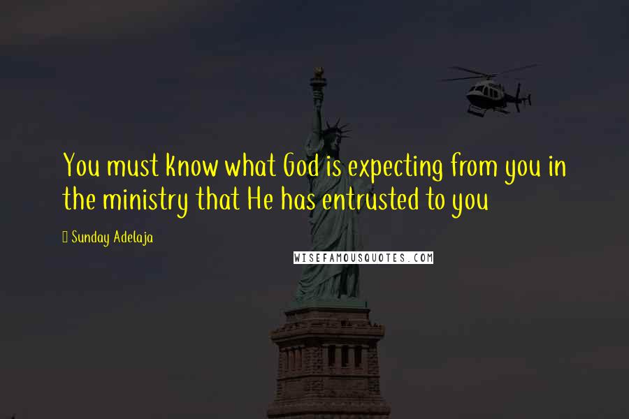 Sunday Adelaja Quotes: You must know what God is expecting from you in the ministry that He has entrusted to you