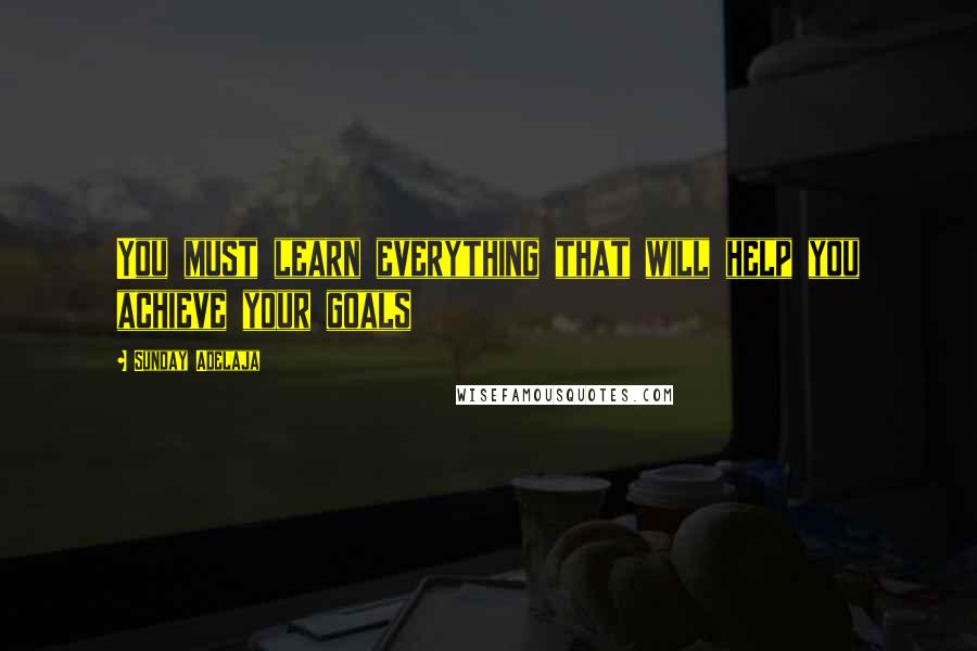 Sunday Adelaja Quotes: You must learn everything that will help you achieve your goals