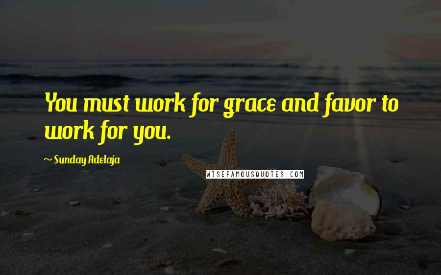 Sunday Adelaja Quotes: You must work for grace and favor to work for you.