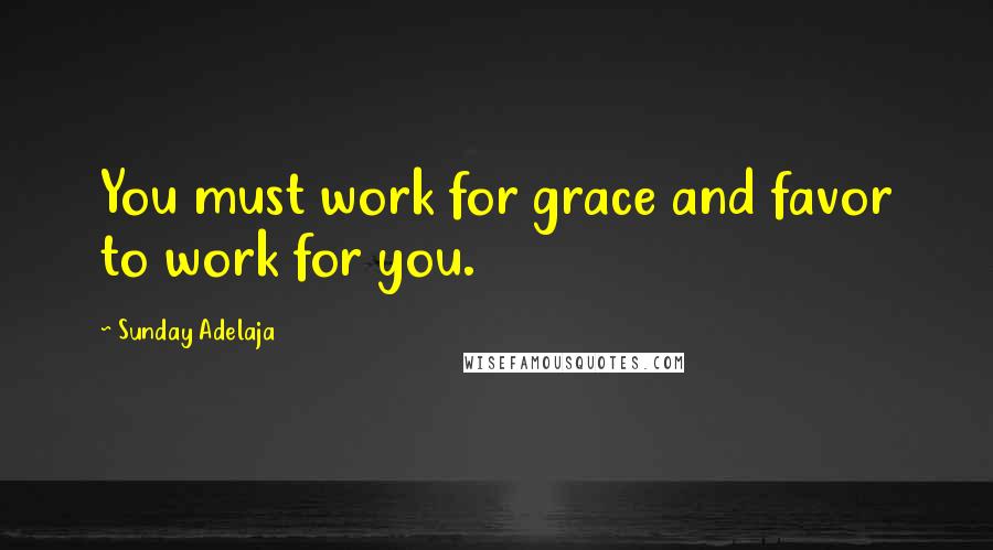 Sunday Adelaja Quotes: You must work for grace and favor to work for you.