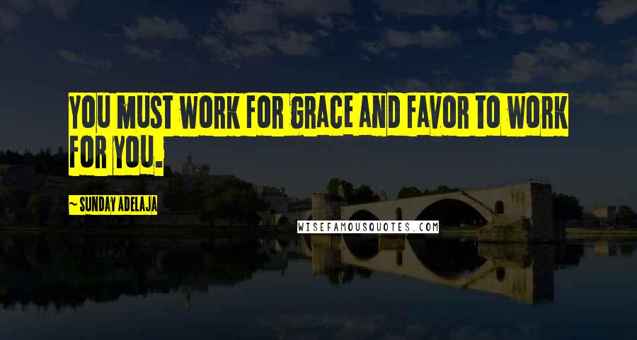 Sunday Adelaja Quotes: You must work for grace and favor to work for you.