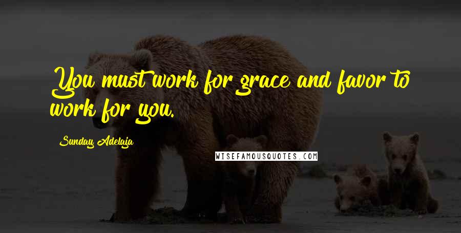 Sunday Adelaja Quotes: You must work for grace and favor to work for you.