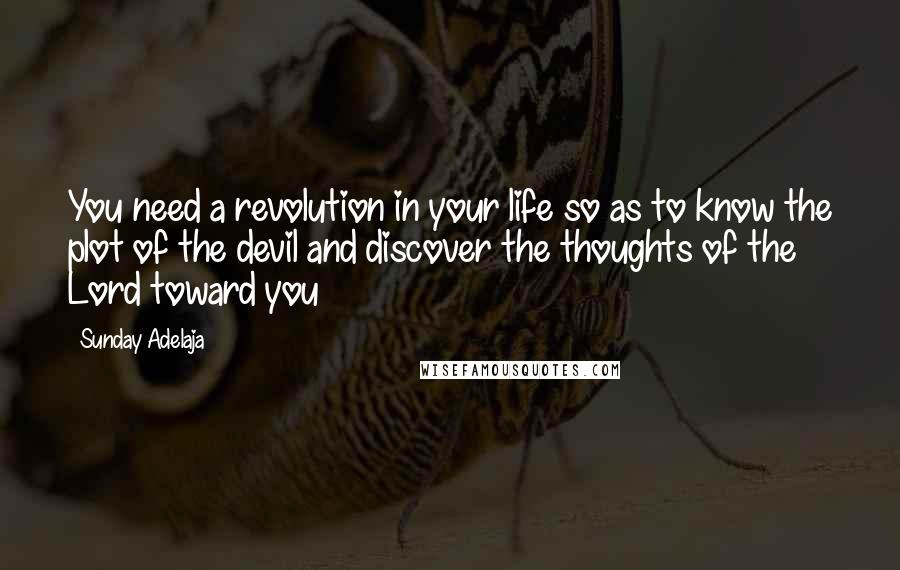 Sunday Adelaja Quotes: You need a revolution in your life so as to know the plot of the devil and discover the thoughts of the Lord toward you