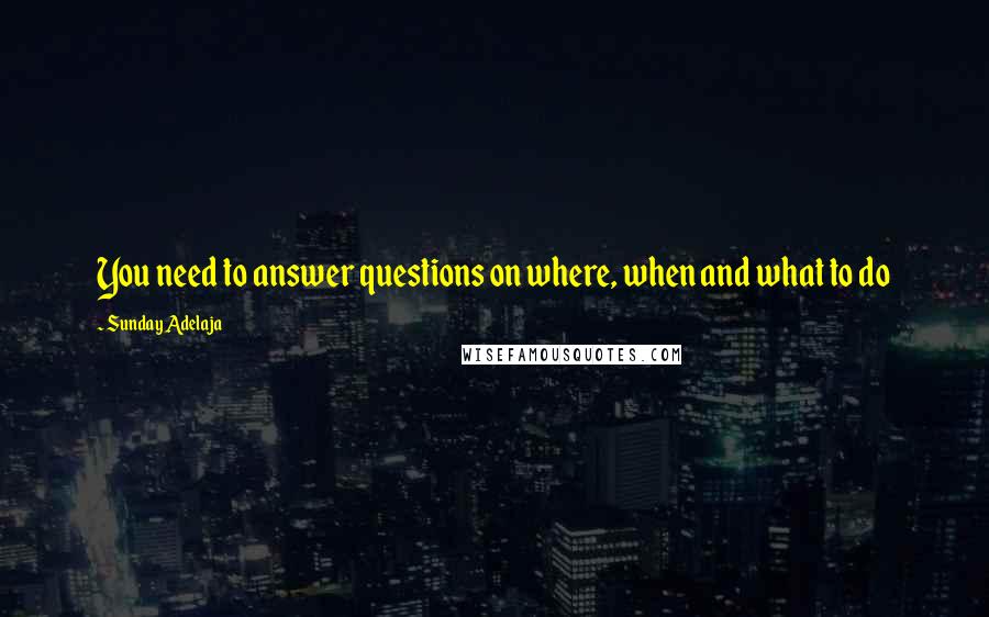 Sunday Adelaja Quotes: You need to answer questions on where, when and what to do