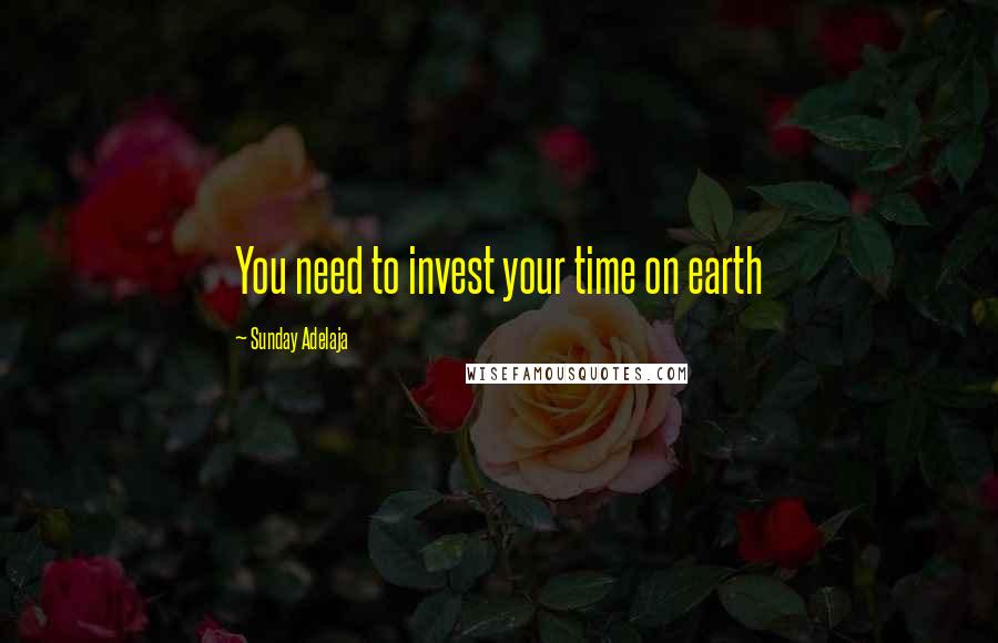 Sunday Adelaja Quotes: You need to invest your time on earth