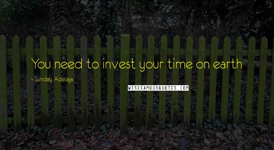 Sunday Adelaja Quotes: You need to invest your time on earth