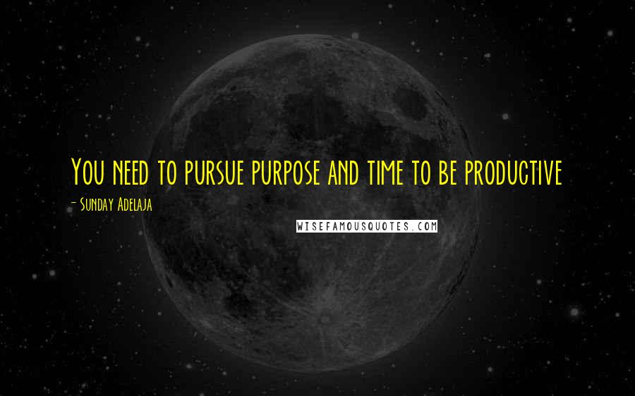 Sunday Adelaja Quotes: You need to pursue purpose and time to be productive