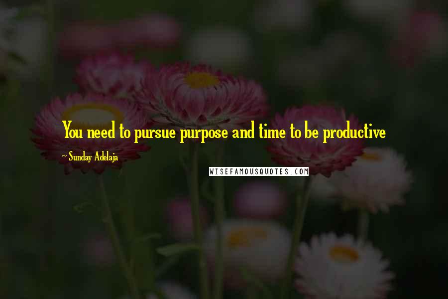 Sunday Adelaja Quotes: You need to pursue purpose and time to be productive