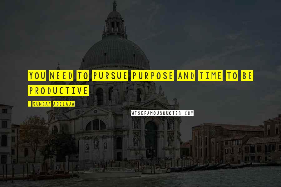 Sunday Adelaja Quotes: You need to pursue purpose and time to be productive