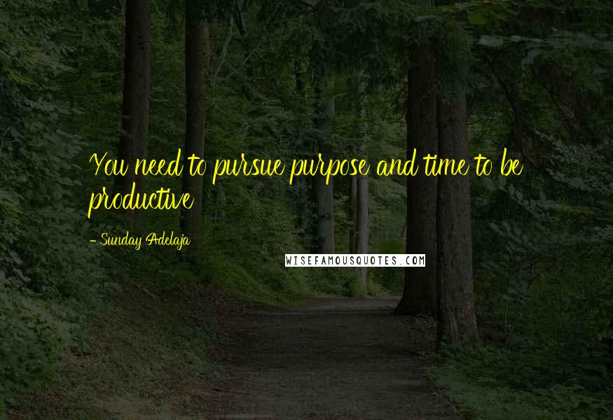 Sunday Adelaja Quotes: You need to pursue purpose and time to be productive