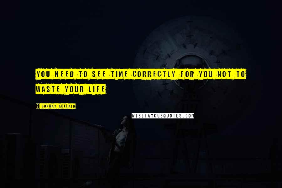 Sunday Adelaja Quotes: You need to see time correctly for you not to waste your life