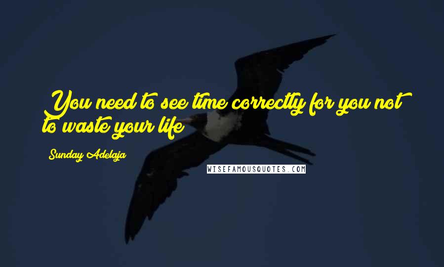 Sunday Adelaja Quotes: You need to see time correctly for you not to waste your life