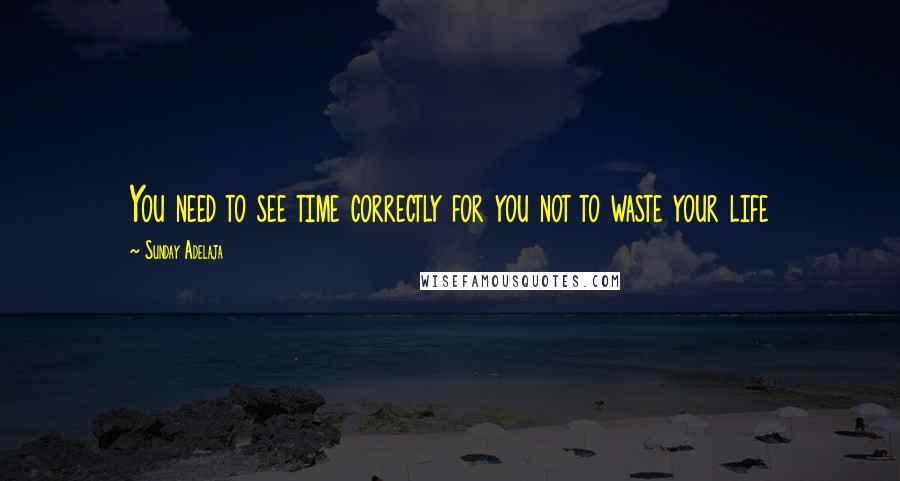 Sunday Adelaja Quotes: You need to see time correctly for you not to waste your life