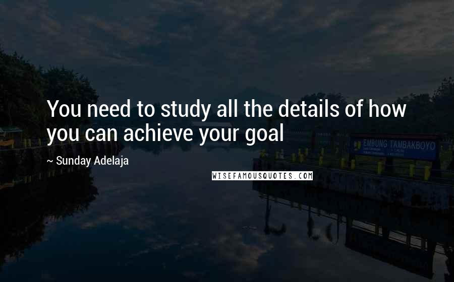 Sunday Adelaja Quotes: You need to study all the details of how you can achieve your goal