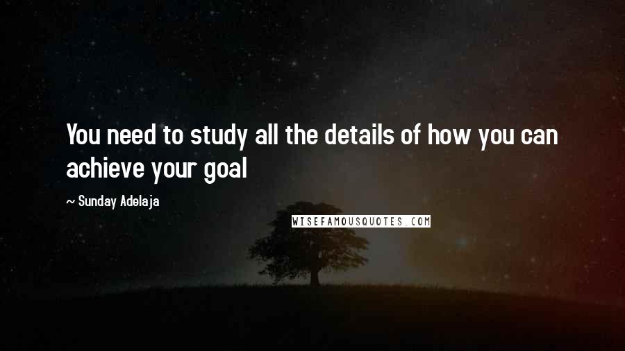 Sunday Adelaja Quotes: You need to study all the details of how you can achieve your goal