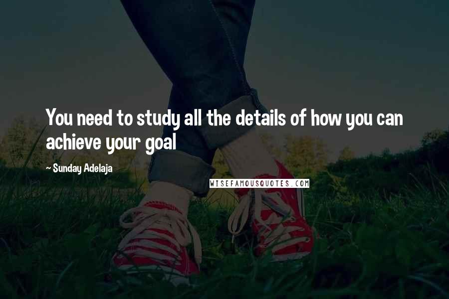 Sunday Adelaja Quotes: You need to study all the details of how you can achieve your goal